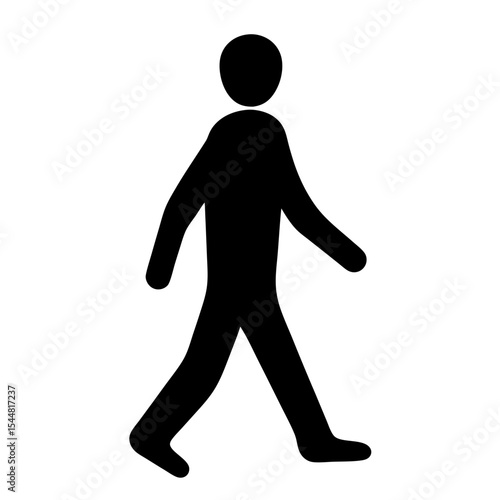 Silhouette of a walking person icon representation on a white background