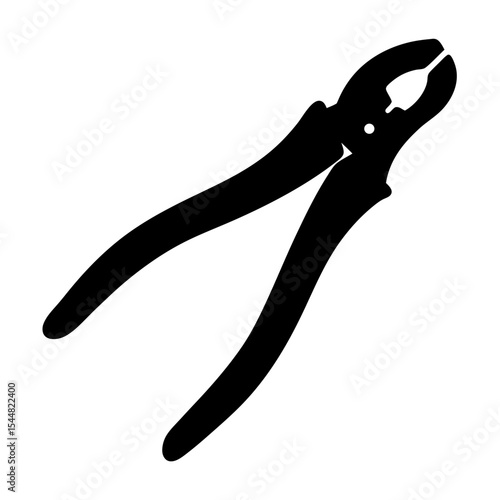 Black silhouette of end cutting nippers tool against a white background