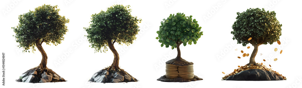 custom made wallpaper toronto digitalSet of various tree growing money isolated on transparent background