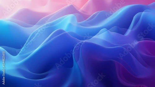 Wallpaper Mural Flowing Abstract Gradient: A harmonious blend of blue and purple hues creates an organic wave-like pattern, perfect for a visually dynamic backdrop. Torontodigital.ca