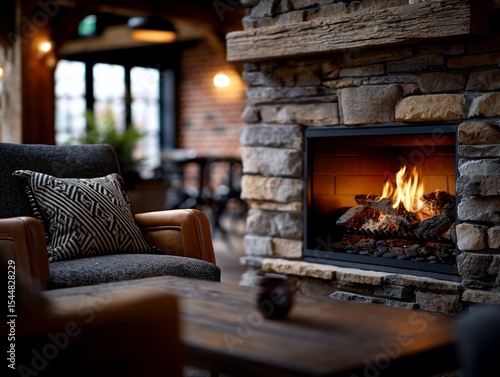 Fireside allure Warmth comfort rustic charm indoors