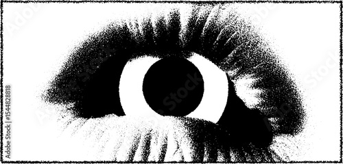 Abstract high contrast black and white eye design for artistic expression