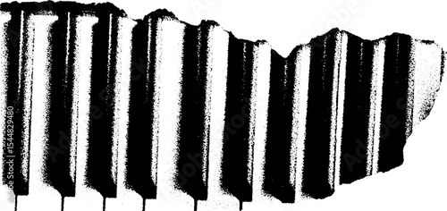 Abstract high contrast piano keys design in black and white art for creative projects