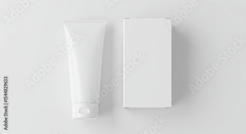 Clean and Simple Product Packaging Mockup Tube and Box Design