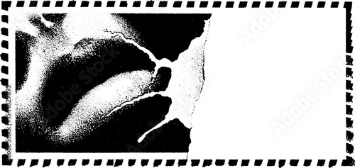 Vintage airmail border with high contrast black and white design for retro projects