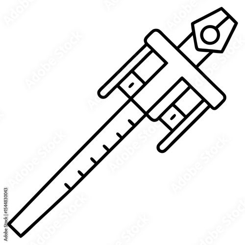 Precision Caliper Minimalist Line Vector