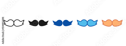Moustache Icon Set Multiple Style Collection