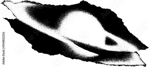Satellite orbit and trajectory in high contrast black and white design for space exploration
