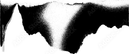 High-contrast black and white scorched paper edge texture for design projects