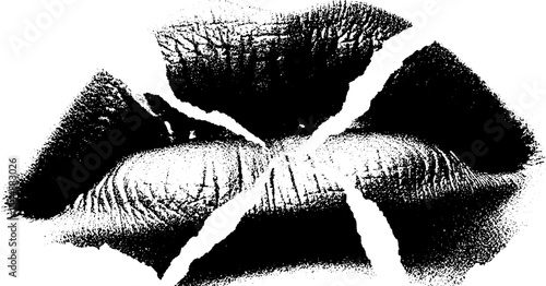 Fragmented gear and shattered clock concept in black and white design