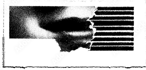 Abstract black and white sketchbook page art with high contrast design