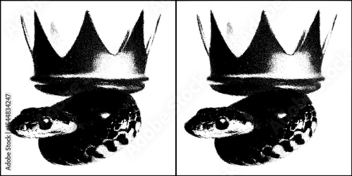 Snake with a crown and intriguing smirk featuring strawberry and pendant motif