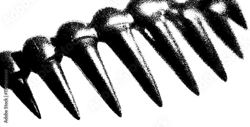 High contrast black and white spiked collar fragment design