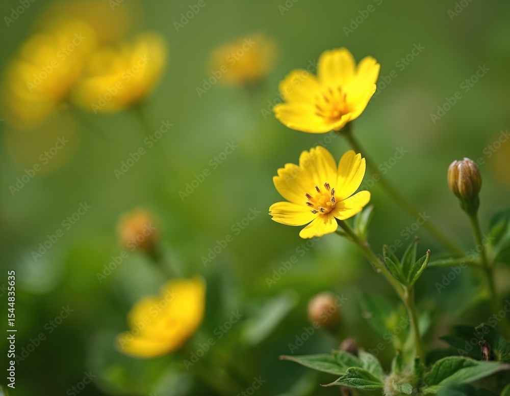 Vibrant yellow primrose flowers bloom against green background. Wild spring floral closeup. Sunny nature view. Northern Bohemia Czech Republic spring flora meadow garden. Vibrant yellow primrose flowers bloom against green background. Wild spring floral closeup. Sunny nature view. Northern Bohemia Czech Republic spring flora meadow garden.