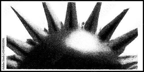 High contrast black and white abstract art with strobe line flare