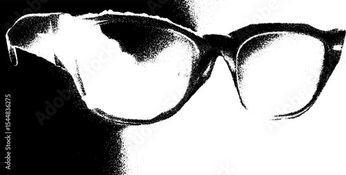 High contrast black sunglasses art design for editorial and fashion magazines