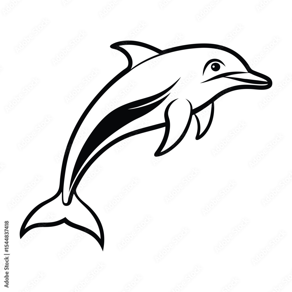 Obraz premium Jumping Dolphin Vector Graphic Design