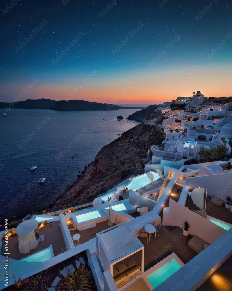 Fototapeta premium sunset in santorini
