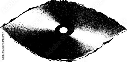 Abstract shattered vinyl record in high contrast black and white design