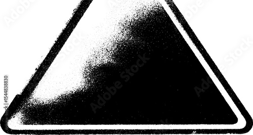 Weathered traffic sign fragment with high contrast in black and white