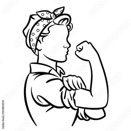 We Can Do It Rosie the Riveter Icon Line Art