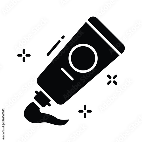 Grab this glyph style icon of ointment tube with cream
