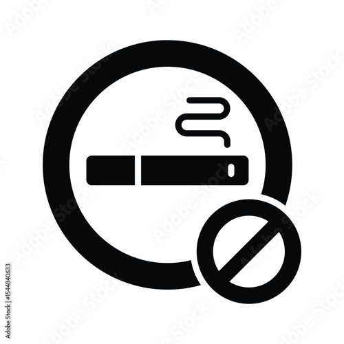 An amazing glyph icon of no smoking health warning sign