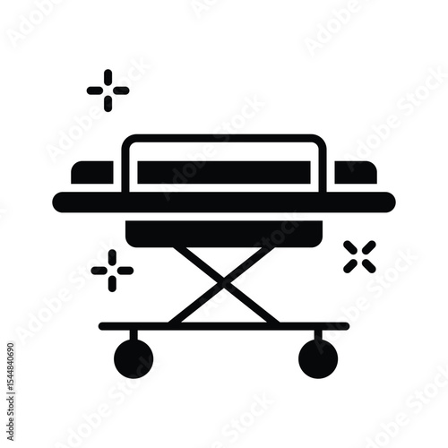 A captivating glyph icon for emergency stretcher