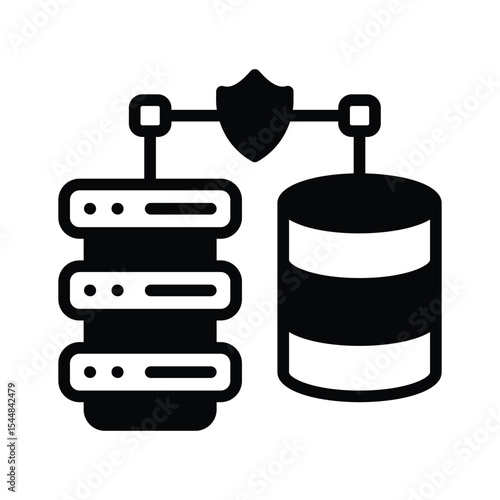 Easy to edit glyph style icon deciding secure hosting