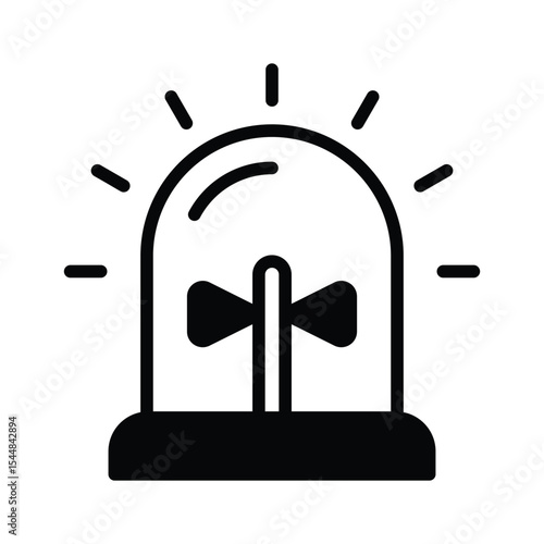 Emergency siren icon creatively designed in glyph style
