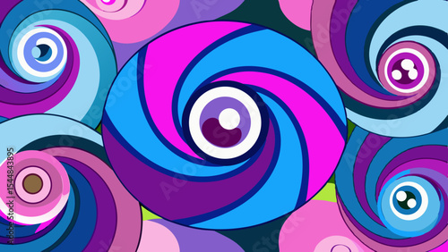 Dream Pattern Swirls – Abstract Layered Loop Vector of Artificial Subconscious.