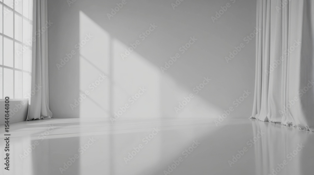 Fototapeta premium Minimalist White Room Interior Design