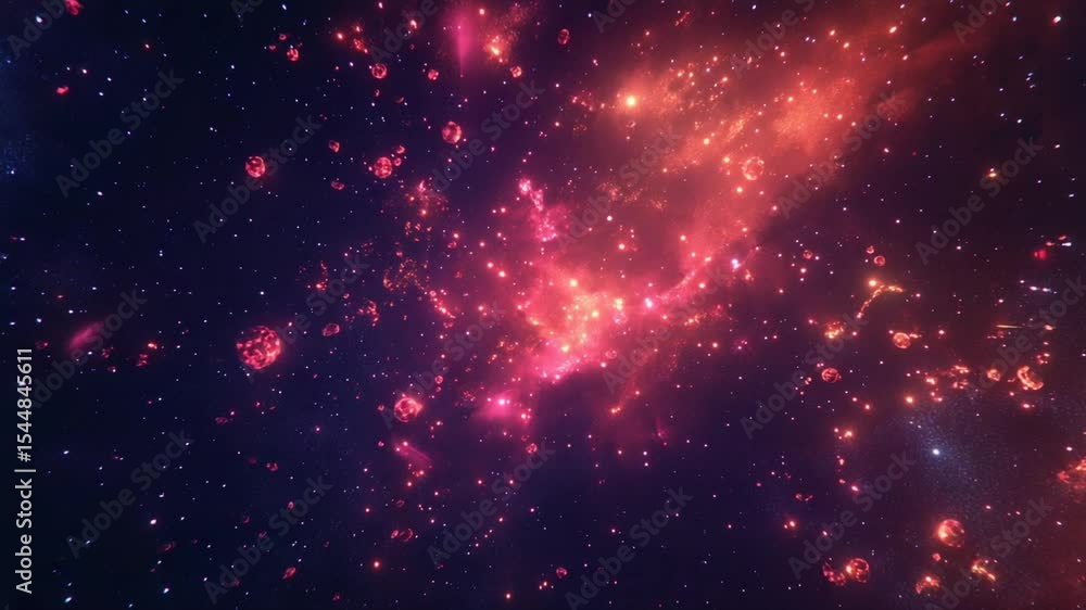 Colorful cosmic explosion with vibrant nebulae and distant stars Colorful cosmic explosion with vibrant nebulae and distant stars