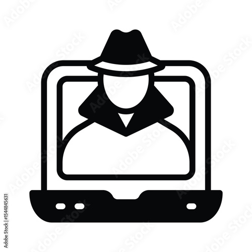 Online hacker glyph style icon is ready for premium use