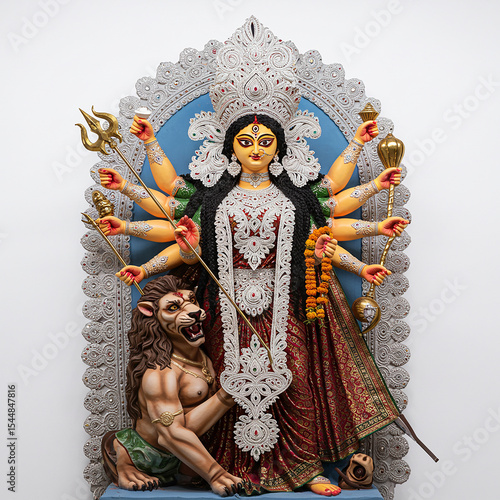 Durga Puja TenArmed Goddess with Lion