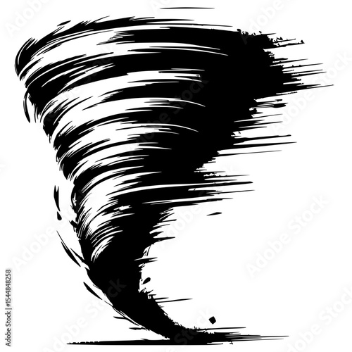 Brutal tornado silhouette