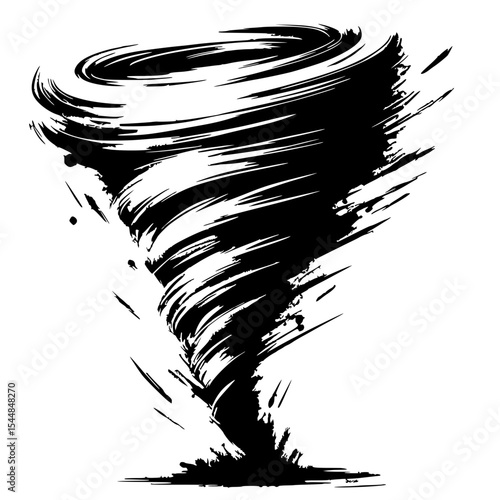 Brutal tornado silhouette