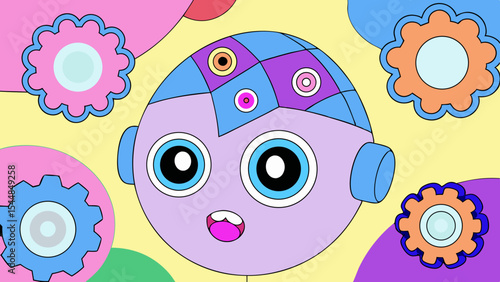 Subconscious Memory Loops – Pastel Vector of Machine Thought Fragments.