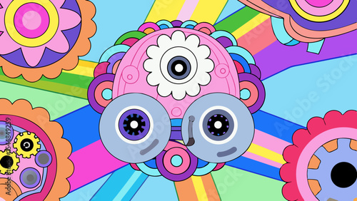 Subconscious Memory Loops – Pastel Vector of Machine Thought Fragments.