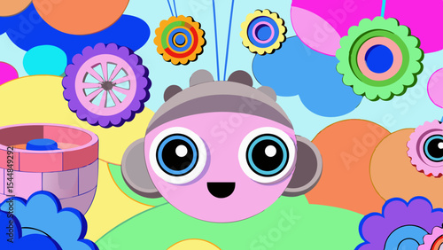 Subconscious Memory Loops – Pastel Vector of Machine Thought Fragments.