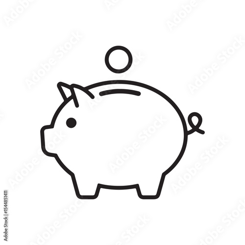 Piggy Bank Icon Showing Financial Savings Symbolizing Saving Money, Investment Strategies, and Personal Finance, Illustrating Concepts Like Retirement Planning and Accumulating Wealth