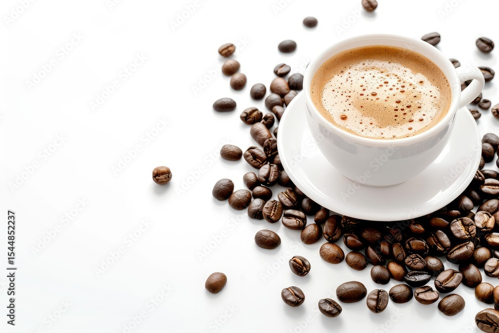 Detailed Picture of Beautiful Coffee Isolated on White Background Detailed Picture of Beautiful Coffee Isolated on White Background