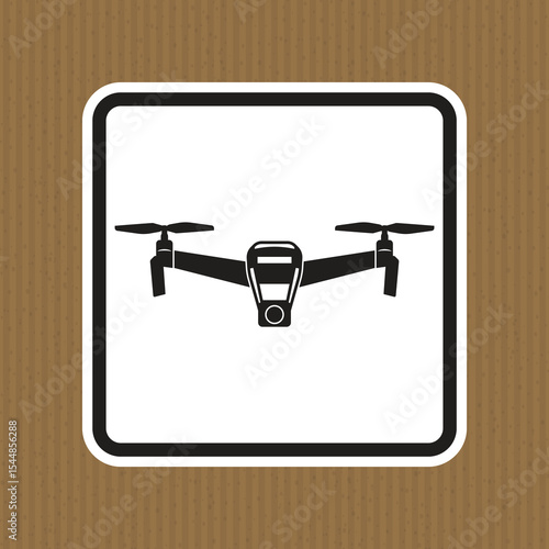 Minimalist Illustration of a Drone in a Simple Black and White Design