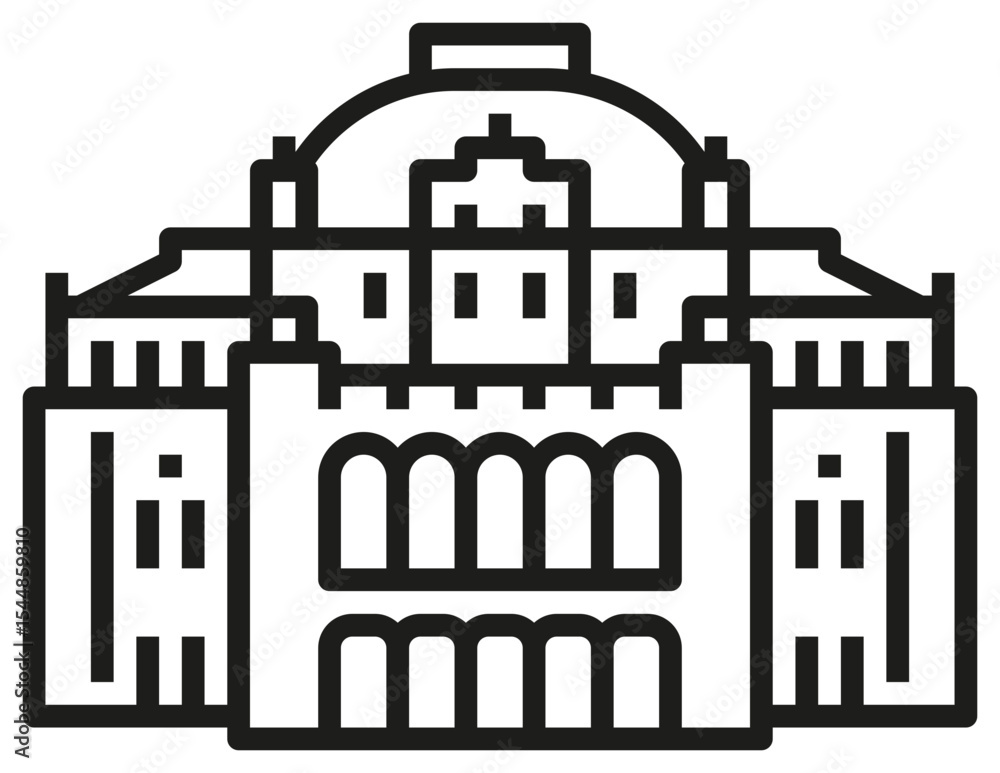 Fototapeta premium State Opera – Vienna, Austria (outline icon) 