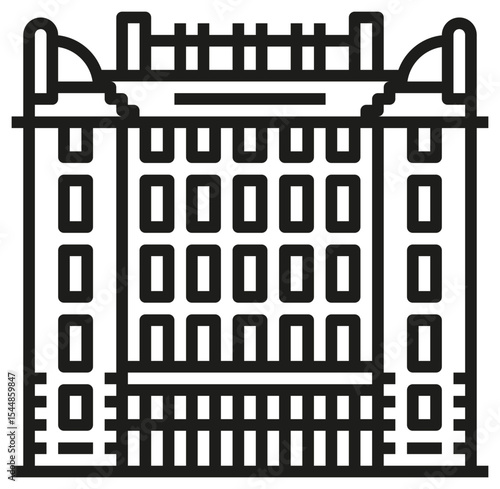Bild auf Leinwand Postsparkasse – Vienna, Austria (outline icon)