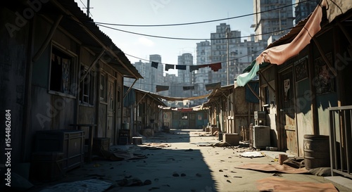 Shanty Town Slums in Dystopian City