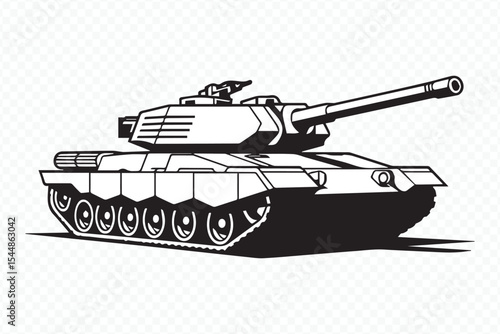 Black and White Tank Drawing Vector