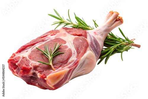 raw whole lamb leg image isolated on transparent background