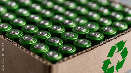 Eco-Friendly Batteries Arranged in Pack for Recycling