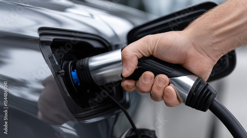 EV Charger Cable Being Plugged Into Car